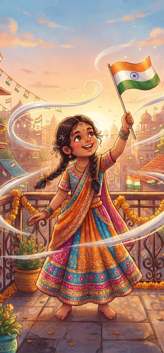 Cover illustration for The Wind Who Collects Jai Hinds
