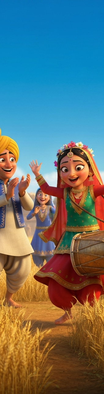Cover illustration for Baisakhi: The Golden Harvest Dance